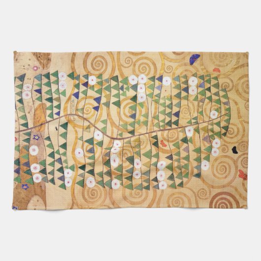 Rechts Teil des Baumes des Lebens von Gustav Klimt Küchentuch (Horizontal)