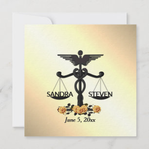 Rechts- und Medizinunion Gelbe Rose Einladung