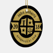 Rechtsanwalt 2018 | Dekorativ Golden Keramik Ornament (Rechts)