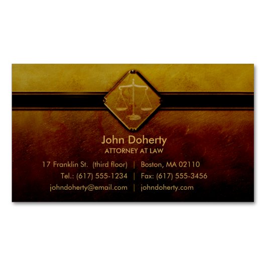 RECHTSANWALT am GESETZ - berufliche Magnetische Visitenkarte (Vorderseite)