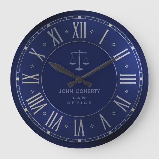 RECHTSANWALT am GESETZ| eleganten Blau Große Wanduhr (Vorderseite)