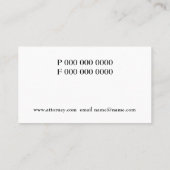 Rechtsanwalt am Gesetz Visitenkarte (Rückseite)