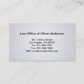 Rechtsanwalt am Gesetz - Visitenkarten Visitenkarte (Rückseite)