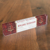 Rechtsanwalt am Gesetzes- roten u. weißen Marmor Namensplakette (Seite)