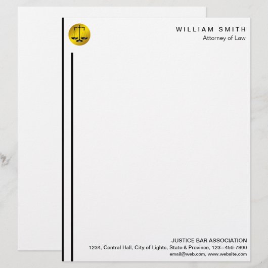 Rechtsanwalt an der briefbogen (Vorne/Hinten)