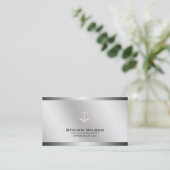 Rechtsanwalt an der Gesetzesgerechtigkeits-weißen Visitenkarte (Stehend Vorderseite)