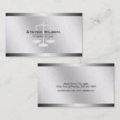 Rechtsanwalt an der Gesetzesweißen und silbernen Visitenkarte (Vorne/Hinten)