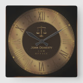 RECHTSANWALT AN GESETZ | elegant Quadratische Wanduhr (Vorderseite)