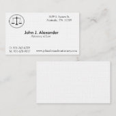 Rechtsanwalt an Gesetzesgeschäft, 3,5" x 2,0", Visitenkarte (Vorne/Hinten)