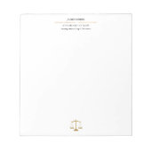 Rechtsanwalt Anwalt Classy White Notizblock (Vorderseite)