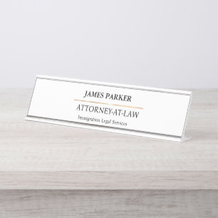 Rechtsanwalt Anwalt Classy White Schreibtischnamensplakette