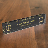 Rechtsanwalt| Anwalt - Schwarz und Gold Namensplakette (Seite)