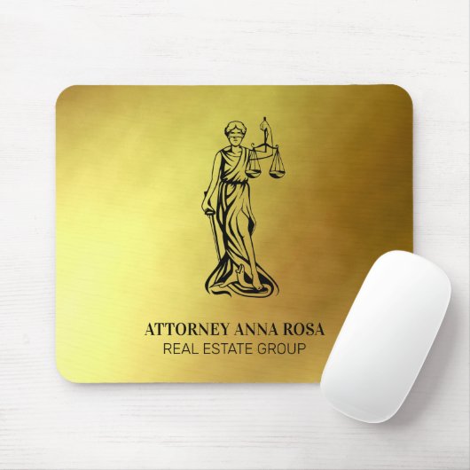*~* Rechtsanwalt AP15 Blinde Justiz Anwalt Gold Mousepad (Mit Mouse)