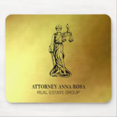 *~* Rechtsanwalt AP15 Blinde Justiz Anwalt Gold Mousepad (Vorne)