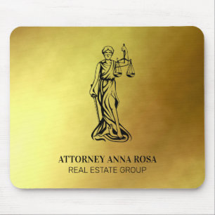 *~* Rechtsanwalt AP15 Blinde Justiz Anwalt Gold Mousepad