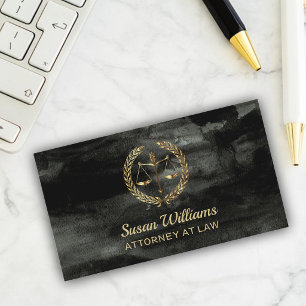 Rechtsanwalt Aquarell schwarz und gold Visitenkarte
