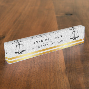 Rechtsanwalt bei Law Gold Black Legal Scale Classi Namensplakette