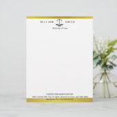 Rechtsanwalt bei Law Gold Metal Briefbogen (Stehend Vorderseite)