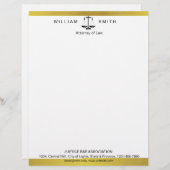 Rechtsanwalt bei Law Gold Metal Briefbogen (Vorne/Hinten)