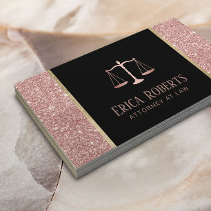 Rechtsanwalt bei Law Modern Rose Gold Glitzer Visitenkarte