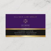 Rechtsanwalt | Berufliches Gold Lila Visitenkarte (Vorderseite)