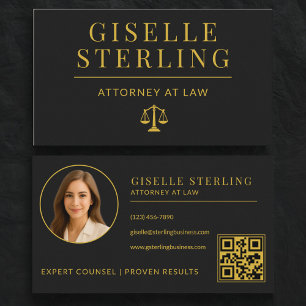 Rechtsanwalt Black & Gold Attorney at Law QR-Code Visitenkarte