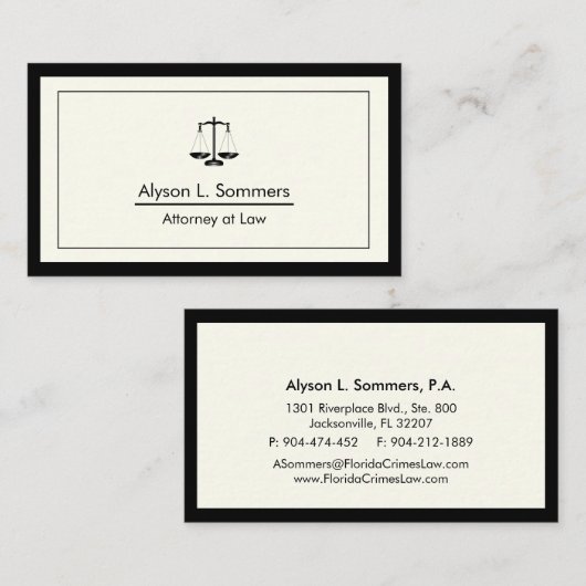 Rechtsanwalt Black Scale Beruflich Visitenkarte (Vorne/Hinten)
