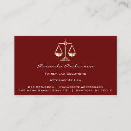Rechtsanwalt Burgundy Gold Scale Rechtsanwältin Cu Visitenkarte