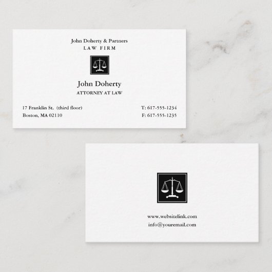 Rechtsanwalt | Classic Lawyer Black Business Ca Visitenkarte (Vorne/Hinten)