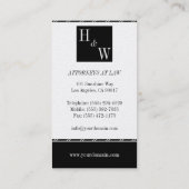Rechtsanwalt der Anwaltsanwältin Platinum Visitenkarte (Rückseite)