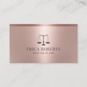 Rechtsanwalt der Rose Gold Metallic Visitenkarte (Vorderseite)