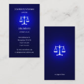 Rechtsanwalt | Dunkelblau glühen Visitenkarte (Vorne/Hinten)