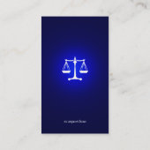 Rechtsanwalt | Dunkelblau glühen Visitenkarte (Rückseite)