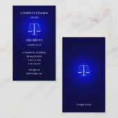 Rechtsanwalt | Dunkelblau glühen Visitenkarte (Vorne/Hinten)