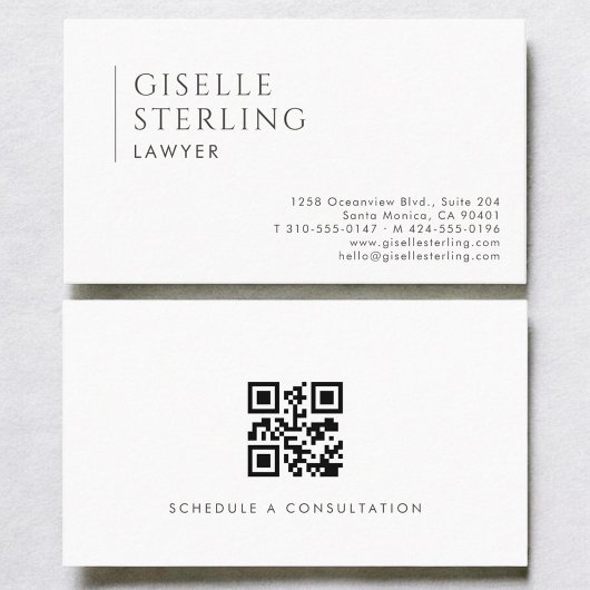 Rechtsanwalt Einfach Moderne Professionelle QR-Cod Visitenkarte