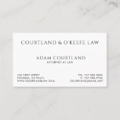 Rechtsanwalt einfache, saubere Beruflich Visitenkarte (Vorderseite)