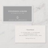Rechtsanwalt Elegant Gray Business Card Visitenkarte (Vorne/Hinten)