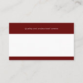 Rechtsanwalt | Elegant Schlicht Dark Red Visitenkarte (Rückseite)