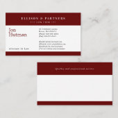 Rechtsanwalt | Elegant Schlicht Dark Red Visitenkarte (Vorne/Hinten)