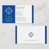 Rechtsanwalt | Elegante Scales Dark Blue Visitenkarte (Vorne/Hinten)