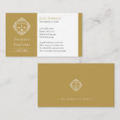 Rechtsanwalt | Elegante Scales Gold Visitenkarte (Vorne/Hinten)