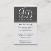 Rechtsanwalt Elegante Weiße Streifen aus grauem Sc Visitenkarte (Rückseite)