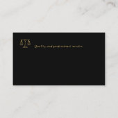 Rechtsanwalt | Elegantes Berufliches Gold Visitenkarte (Rückseite)