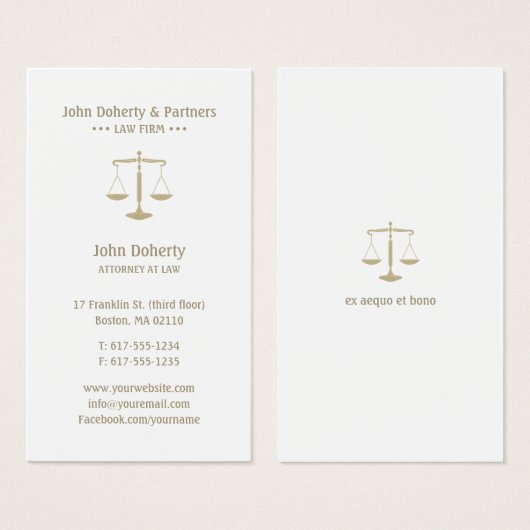 Rechtsanwalt | Elegantes Gold (Vorne & Hinten)