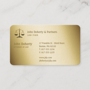 Rechtsanwalt Elegantes Gold Visitenkarte