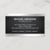 Rechtsanwalt für den Bereich "Carbon Fiber Silver  Visitenkarte (Rückseite)