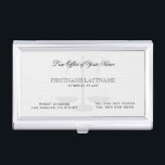 Rechtsanwalt für einfache weiße Linen Textur Visitenkarten Etui<br><div class="desc">Elegante einfache weiße Leinen Textur Rechtsanwalt auf Gesetz anpassbare Visitenkartenhalter Vorlage. Matching Business Card verfügbar.</div>