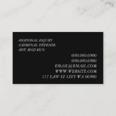 Rechtsanwalt für Privatverletzung Visitenkarte (Rückseite)