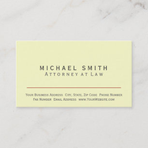 Rechtsanwalt - Gelbe Minimal Business Card Visitenkarte