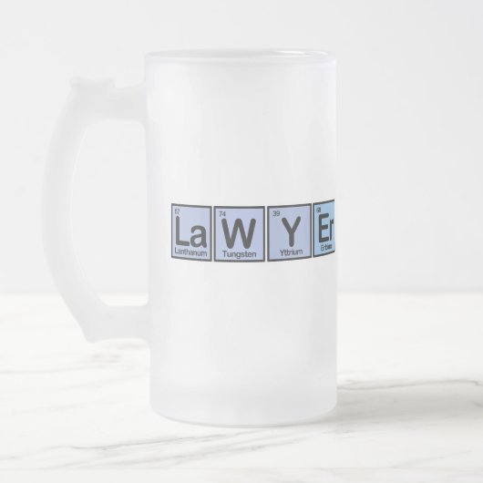 Rechtsanwalt gemacht von den Elementen Mattglas Bierglas (Links)